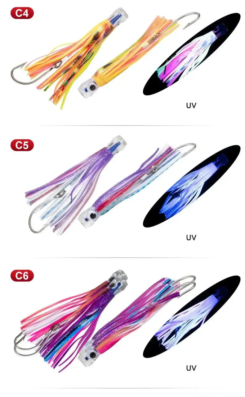 China China Trolling Skirt Tuna Lures 50g/16.5cm Sinking Boat UV Light Fishing Saltwater Lures for Marlin Sea Trolling Fishing Bait