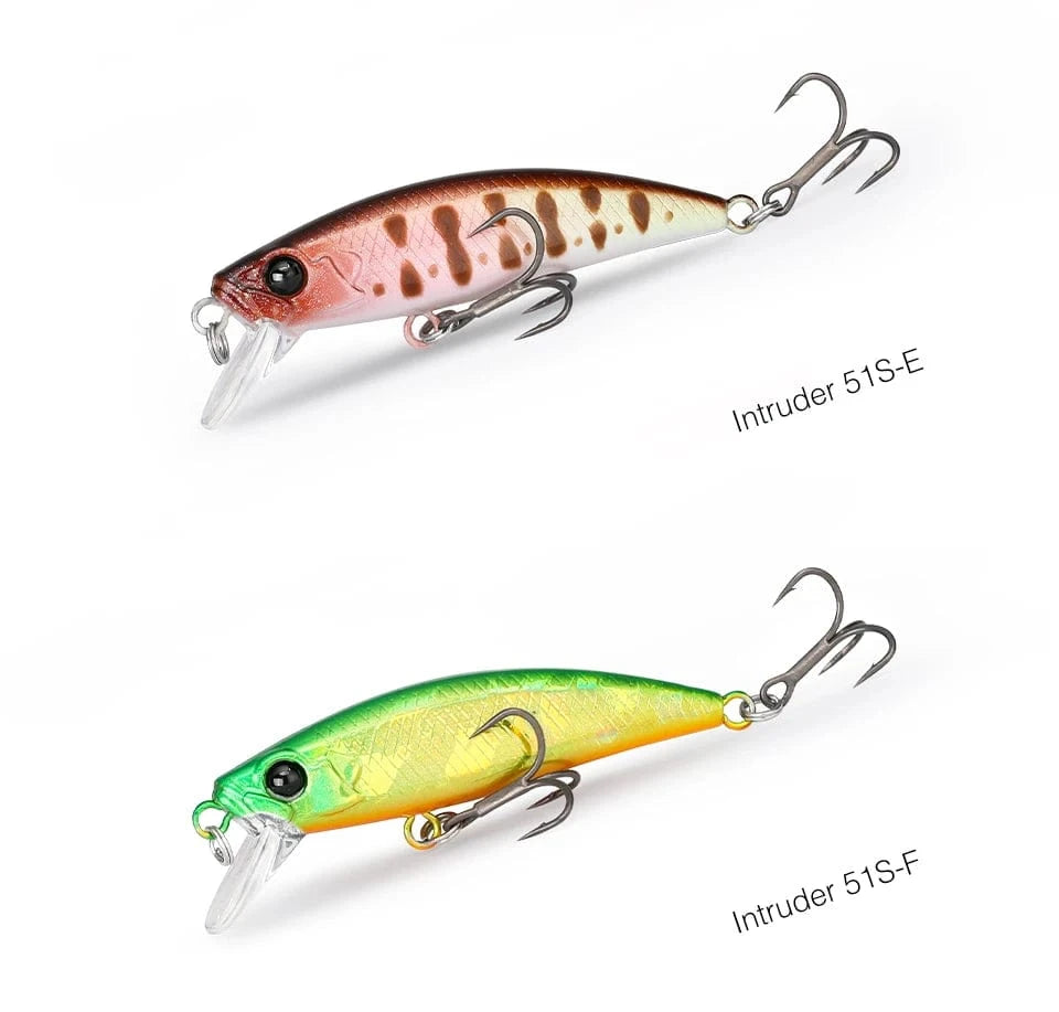 China China TSURINOYA 51mm 5.8g Sinking Minnow Intruder 51S River Fishing Lure Light Game Fishing Lure Stream Hard Bait Perch Pike Trout