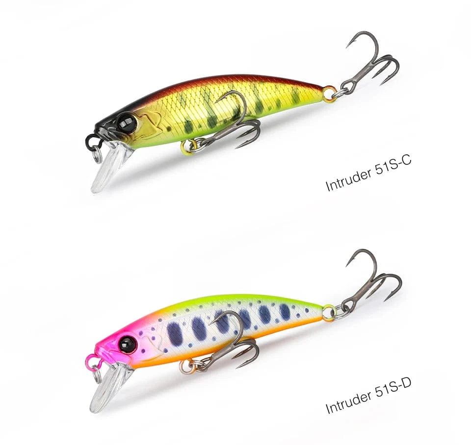 China China TSURINOYA 51mm 5.8g Sinking Minnow Intruder 51S River Fishing Lure Light Game Fishing Lure Stream Hard Bait Perch Pike Trout