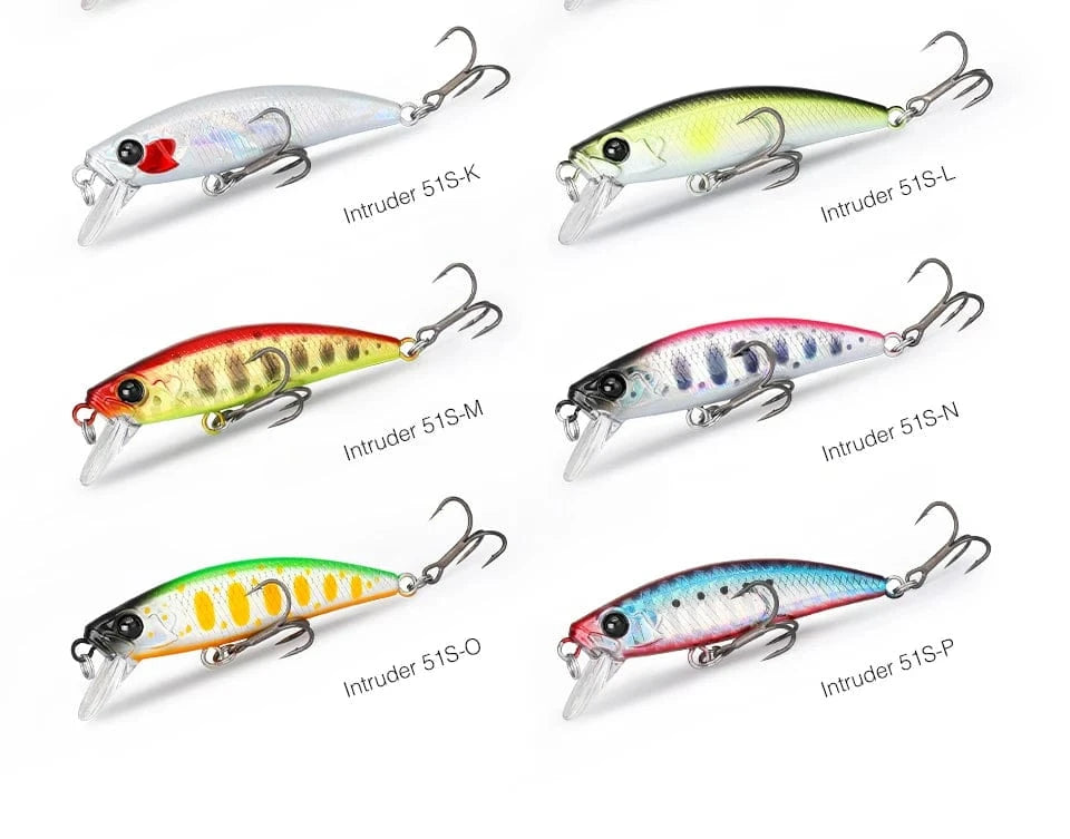China China TSURINOYA 51mm 5.8g Sinking Minnow Intruder 51S River Fishing Lure Light Game Fishing Lure Stream Hard Bait Perch Pike Trout