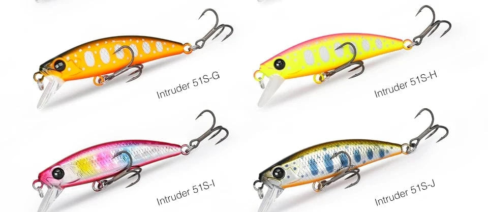 China China TSURINOYA 51mm 5.8g Sinking Minnow Intruder 51S River Fishing Lure Light Game Fishing Lure Stream Hard Bait Perch Pike Trout