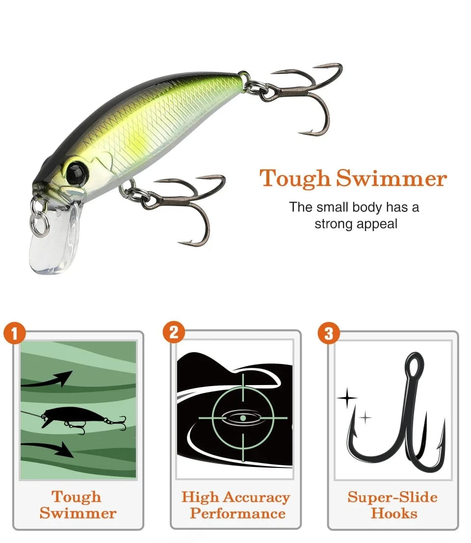 China China TSURINOYA 51mm 5.8g Sinking Minnow Intruder 51S River Fishing Lure Light Game Fishing Lure Stream Hard Bait Perch Pike Trout