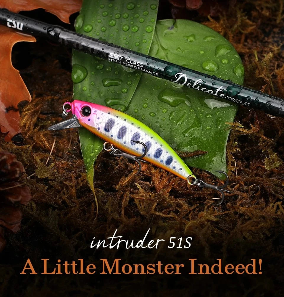 China China TSURINOYA 51mm 5.8g Sinking Minnow Intruder 51S River Fishing Lure Light Game Fishing Lure Stream Hard Bait Perch Pike Trout