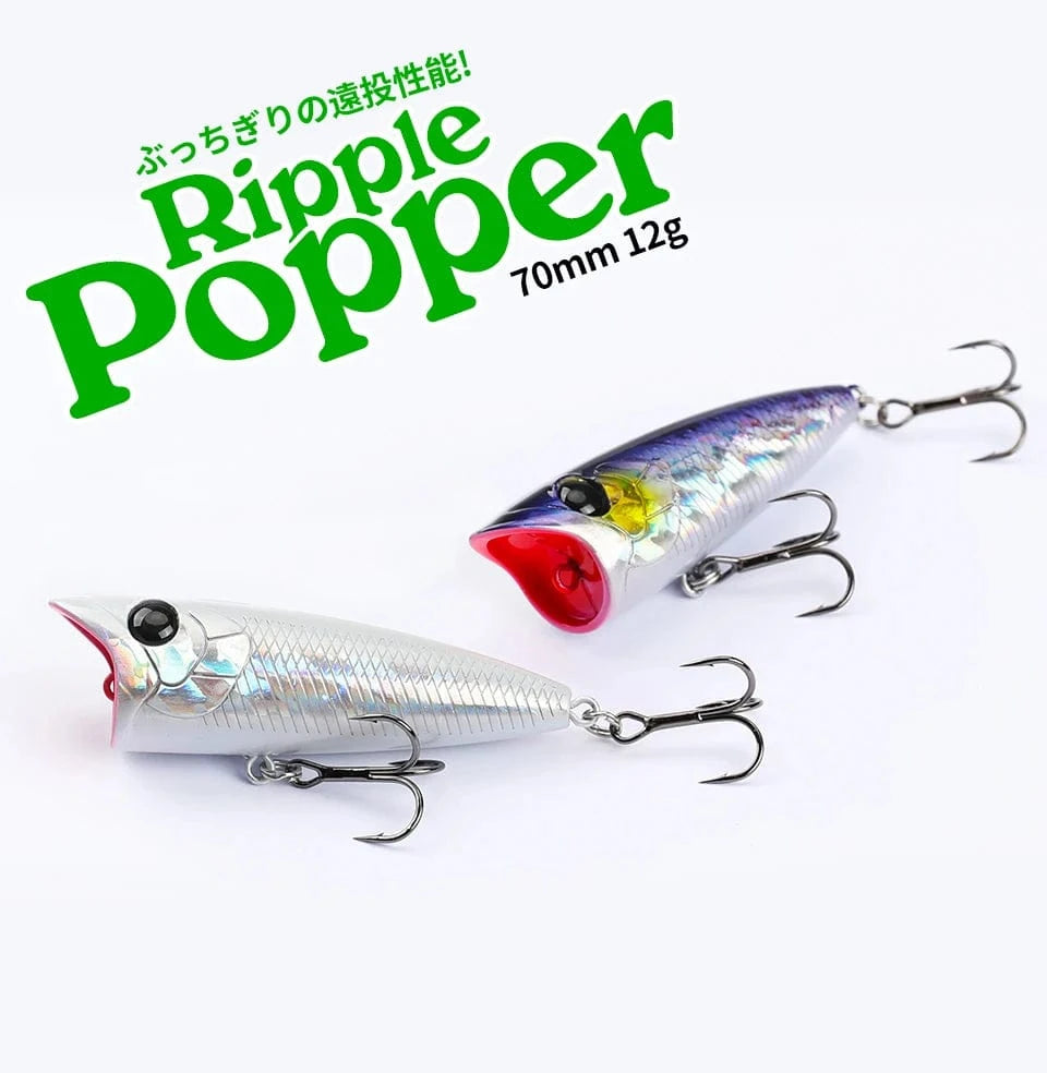 China China TSURINOYA 70mm 12g Fishing Lure Topwater Popper RIPPER 70F Long Casting Hard Bait Pike Bass Game Big Mouse Surface Model Wobble