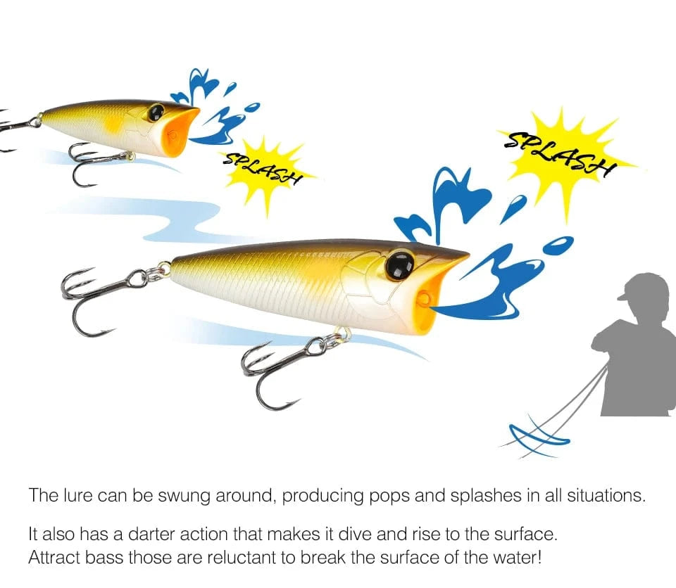 China China TSURINOYA 70mm 12g Fishing Lure Topwater Popper RIPPER 70F Long Casting Hard Bait Pike Bass Game Big Mouse Surface Model Wobble