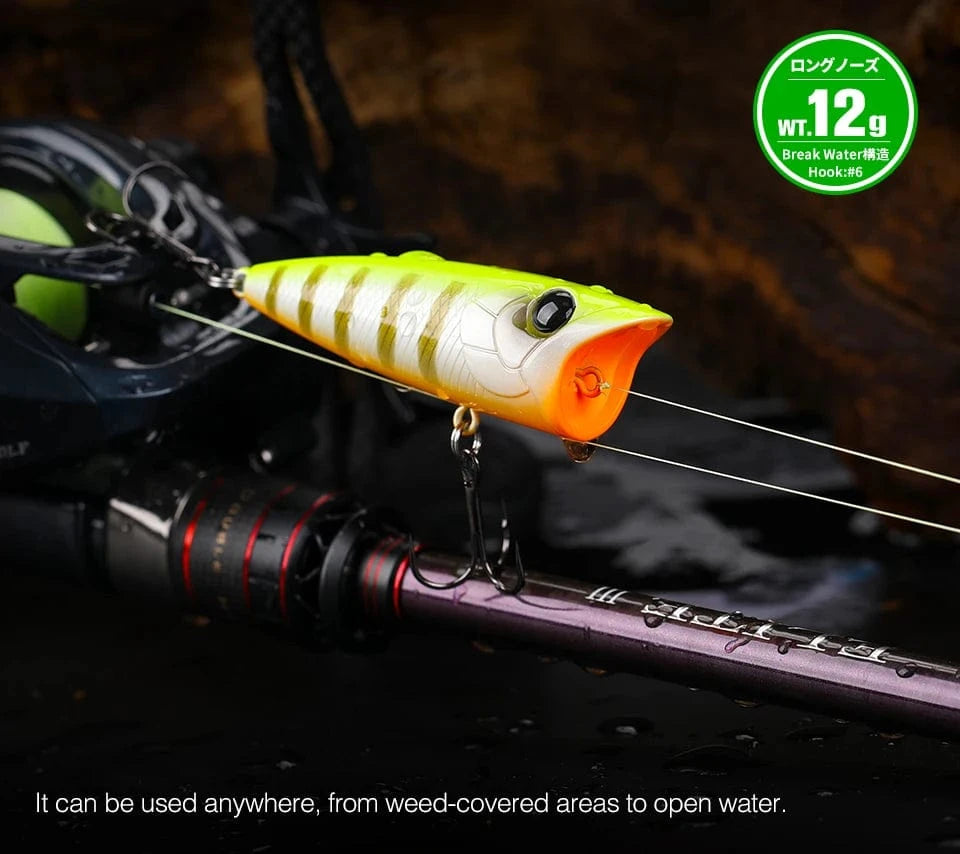China China TSURINOYA 70mm 12g Fishing Lure Topwater Popper RIPPER 70F Long Casting Hard Bait Pike Bass Game Big Mouse Surface Model Wobble