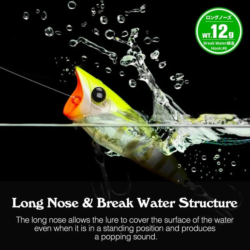 China China TSURINOYA 70mm 12g Fishing Lure Topwater Popper RIPPER 70F Long Casting Hard Bait Pike Bass Game Big Mouse Surface Model Wobble