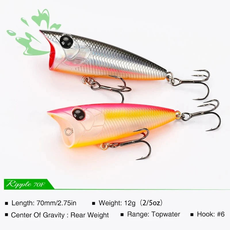 China China TSURINOYA 70mm 12g Fishing Lure Topwater Popper RIPPER 70F Long Casting Hard Bait Pike Bass Game Big Mouse Surface Model Wobble