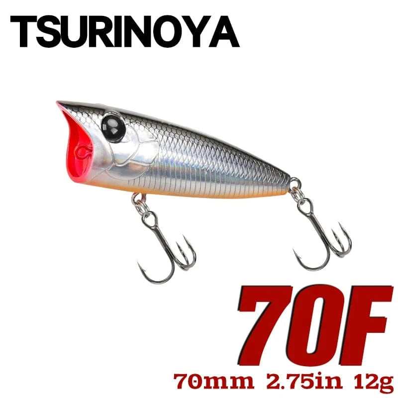 China China TSURINOYA 70mm 12g Fishing Lure Topwater Popper RIPPER 70F Long Casting Hard Bait Pike Bass Game Big Mouse Surface Model Wobble