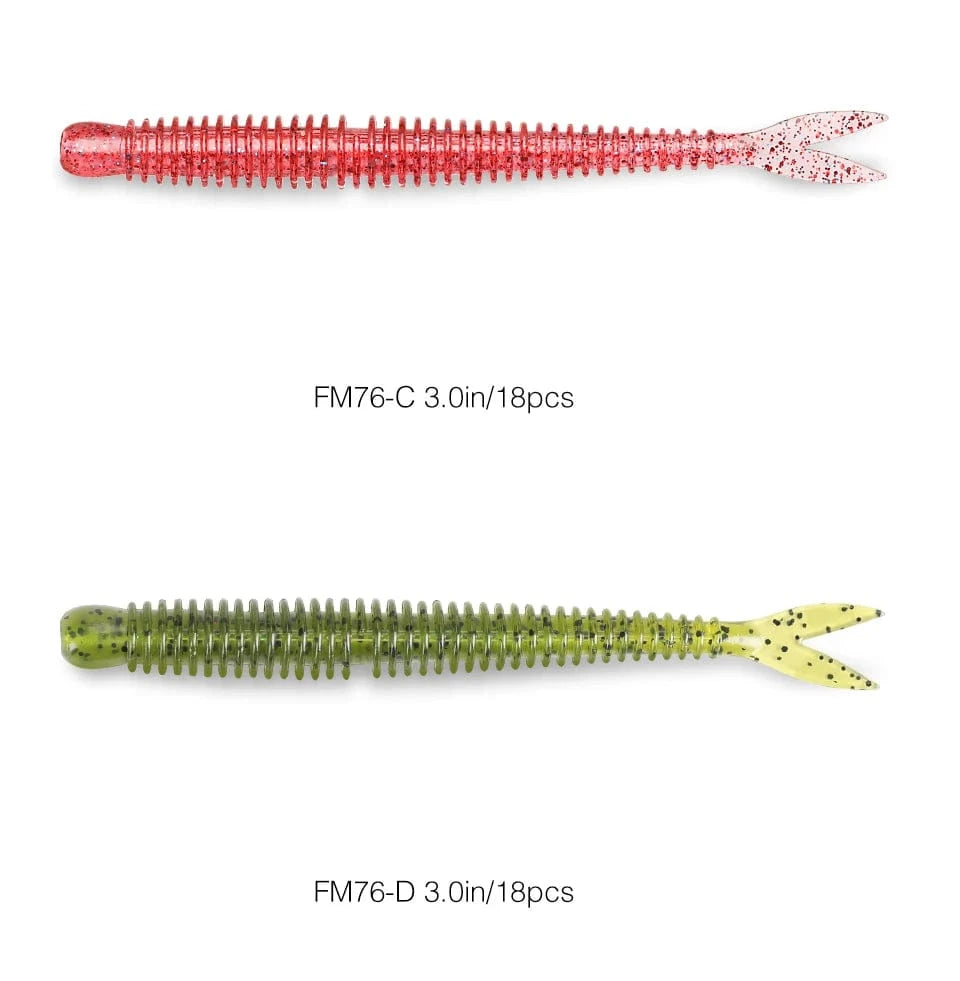 China China TSURINOYA Soft Bait Fishing Lure FLAME 3.0in 1.8g 18pcs Silicone Worm Bass Pike Light Game Fishing Rig Tackle Swimbait