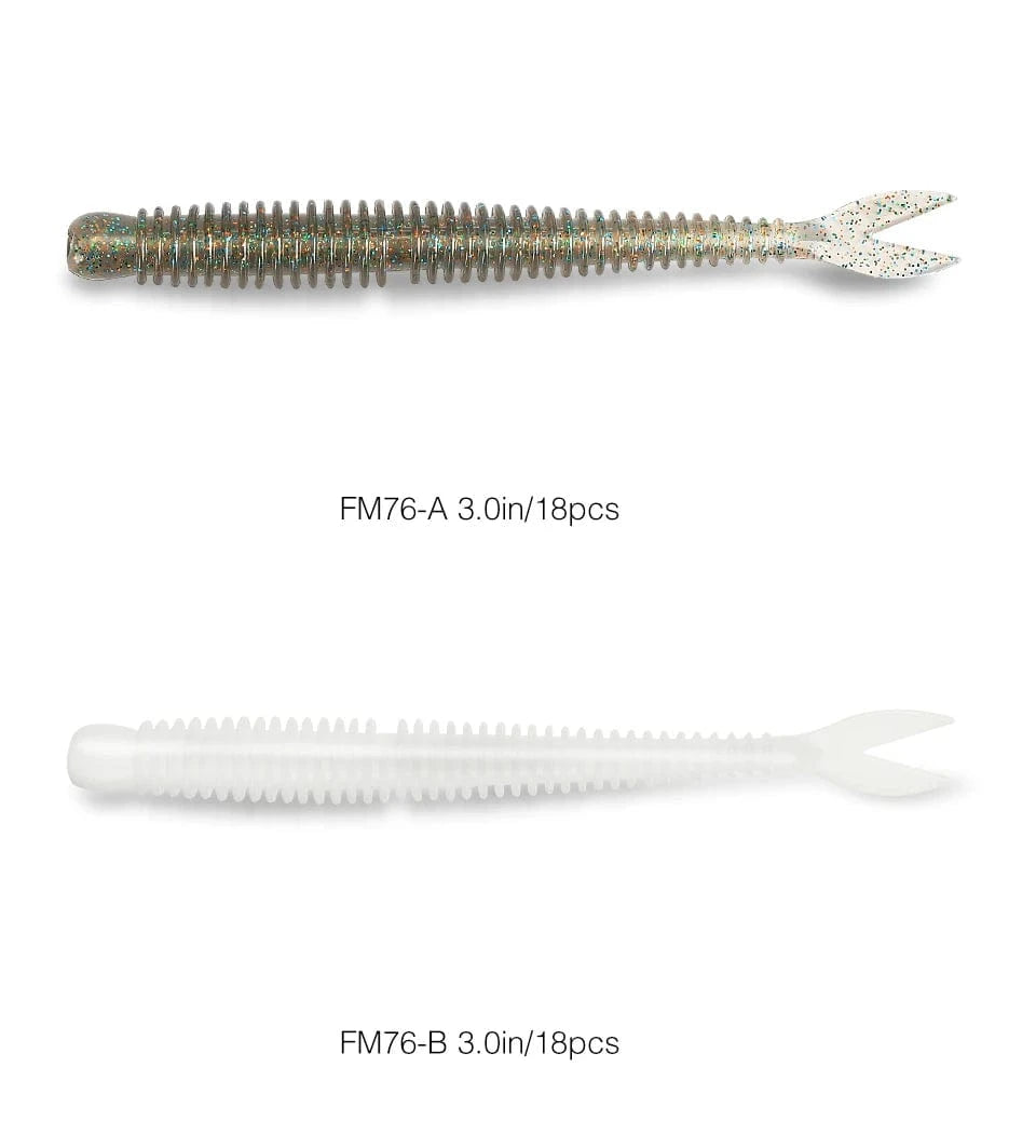 China China TSURINOYA Soft Bait Fishing Lure FLAME 3.0in 1.8g 18pcs Silicone Worm Bass Pike Light Game Fishing Rig Tackle Swimbait