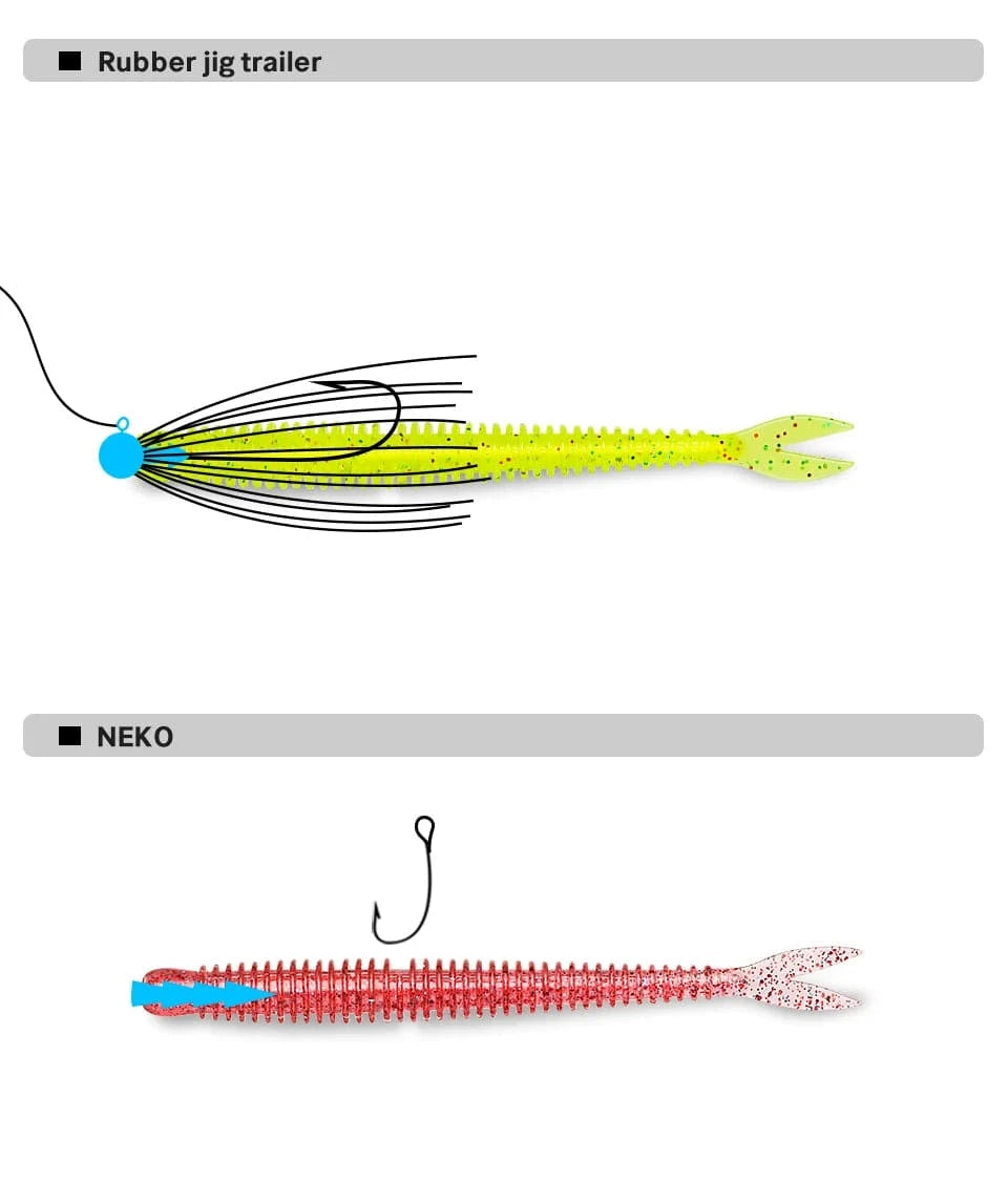 China China TSURINOYA Soft Bait Fishing Lure FLAME 3.0in 1.8g 18pcs Silicone Worm Bass Pike Light Game Fishing Rig Tackle Swimbait