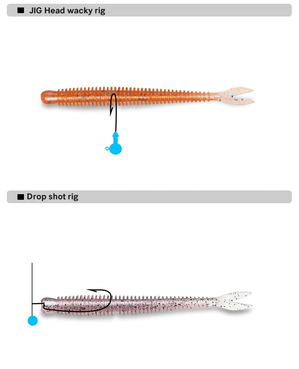 China China TSURINOYA Soft Bait Fishing Lure FLAME 3.0in 1.8g 18pcs Silicone Worm Bass Pike Light Game Fishing Rig Tackle Swimbait