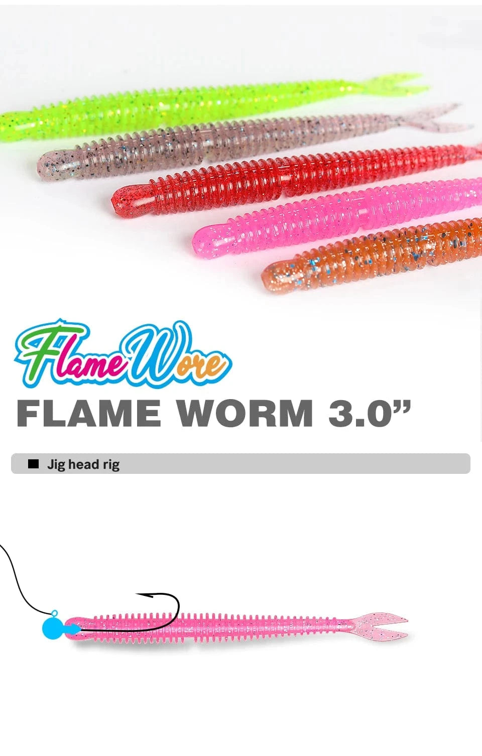 China China TSURINOYA Soft Bait Fishing Lure FLAME 3.0in 1.8g 18pcs Silicone Worm Bass Pike Light Game Fishing Rig Tackle Swimbait
