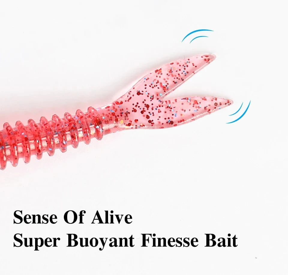 China China TSURINOYA Soft Bait Fishing Lure FLAME 3.0in 1.8g 18pcs Silicone Worm Bass Pike Light Game Fishing Rig Tackle Swimbait
