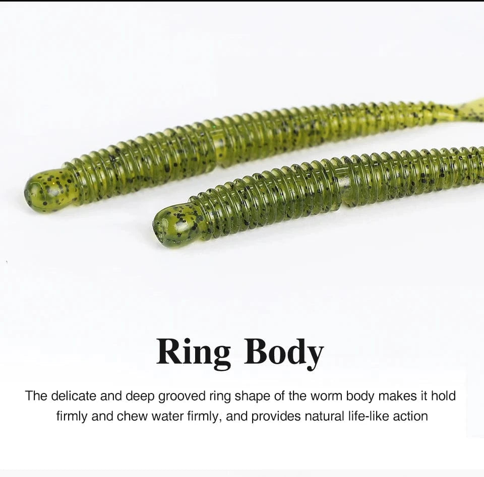 China China TSURINOYA Soft Bait Fishing Lure FLAME 3.0in 1.8g 18pcs Silicone Worm Bass Pike Light Game Fishing Rig Tackle Swimbait
