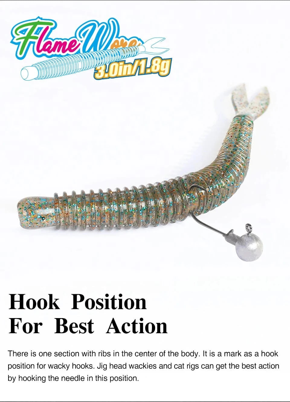 China China TSURINOYA Soft Bait Fishing Lure FLAME 3.0in 1.8g 18pcs Silicone Worm Bass Pike Light Game Fishing Rig Tackle Swimbait
