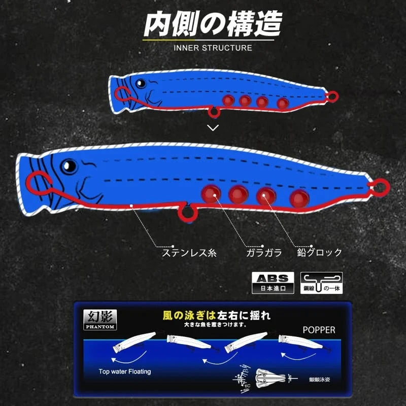 China China TSUYOKI Topwater lure Feed Popper Fishing 150mm 54g Spinning Bait Trolling Fishing Bass Tackle House Big Game Tuna Gt Lures