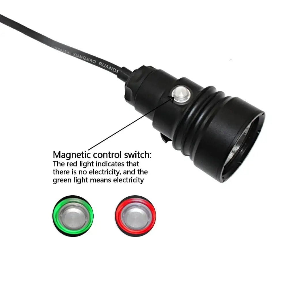 China China Underwater XHP70 LED Diving flashlight Waterproof Split wrist Led light Scuba dive Torch Lamp Light USE 4x 18650 Battery