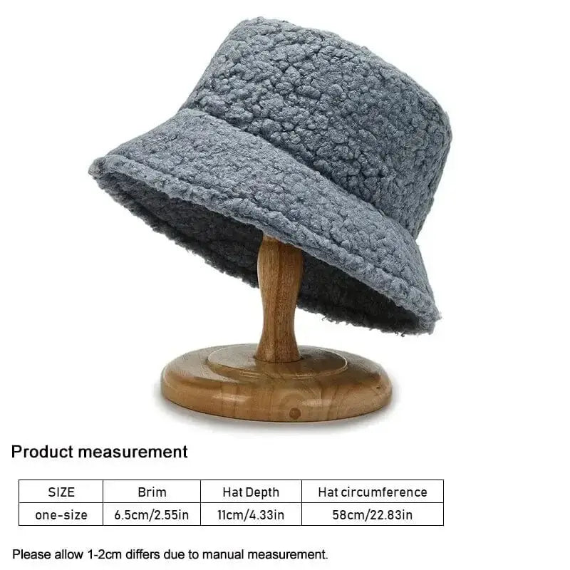 China China Unisex Harajuku Bucket Hat Solid Men Fishing Fisherman Hat Autumn Winter Lamb Wool Outdoor Warm Panama Cap For Women
