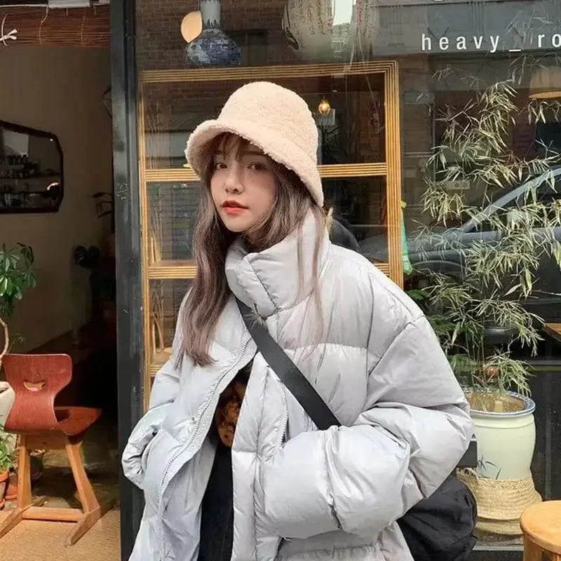 China China Unisex Harajuku Bucket Hat Solid Men Fishing Fisherman Hat Autumn Winter Lamb Wool Outdoor Warm Panama Cap For Women