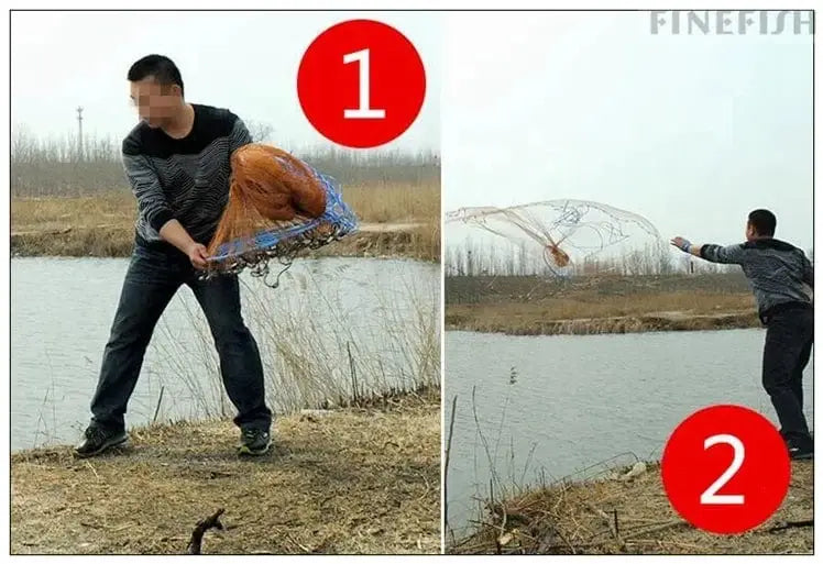 China China USA Style Easy Throw Cast Nets Strong Line Catch Fishing Net With Disc Small Mesh Hand Throw Network Outdoor Hunting Tool