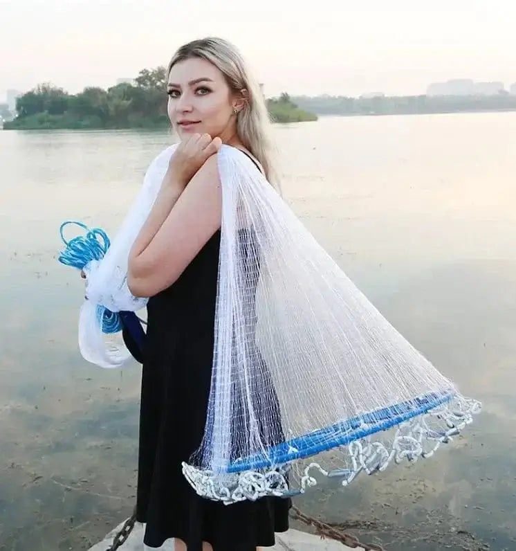 China China USA Style Easy Throw Cast Nets Strong Line Catch Fishing Net With Disc Small Mesh Hand Throw Network Outdoor Hunting Tool