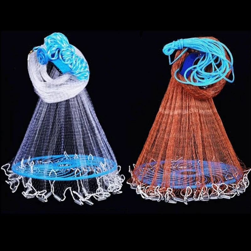 China China USA Style Easy Throw Cast Nets Strong Line Catch Fishing Net With Disc Small Mesh Hand Throw Network Outdoor Hunting Tool