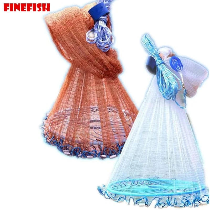 China China USA Style Easy Throw Cast Nets Strong Line Catch Fishing Net With Disc Small Mesh Hand Throw Network Outdoor Hunting Tool