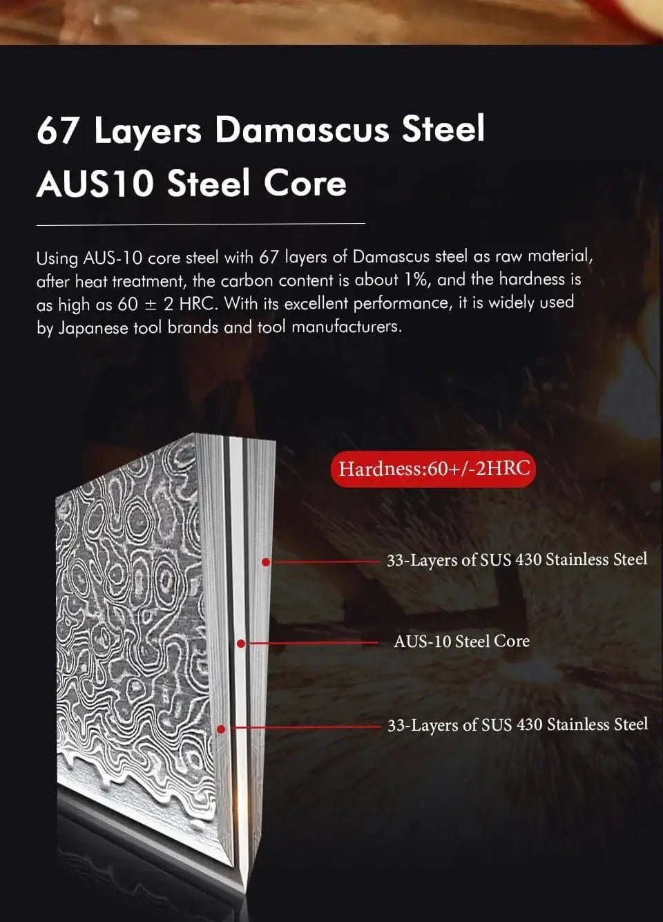 China China Utility knife / 5 inch TURWHO 5" Kitchen Utility Knife Japanese Hand Forged Damascus Steel Chef Knives Vegetable Meat Peeling Fruit Knife Cooking Tools