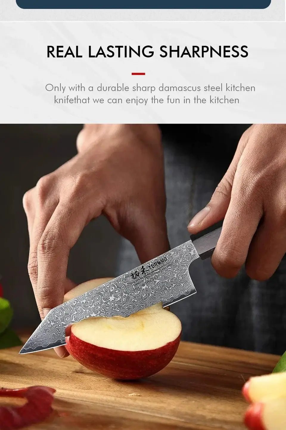 China China Utility knife / 5 inch TURWHO 5" Kitchen Utility Knife Japanese Hand Forged Damascus Steel Chef Knives Vegetable Meat Peeling Fruit Knife Cooking Tools