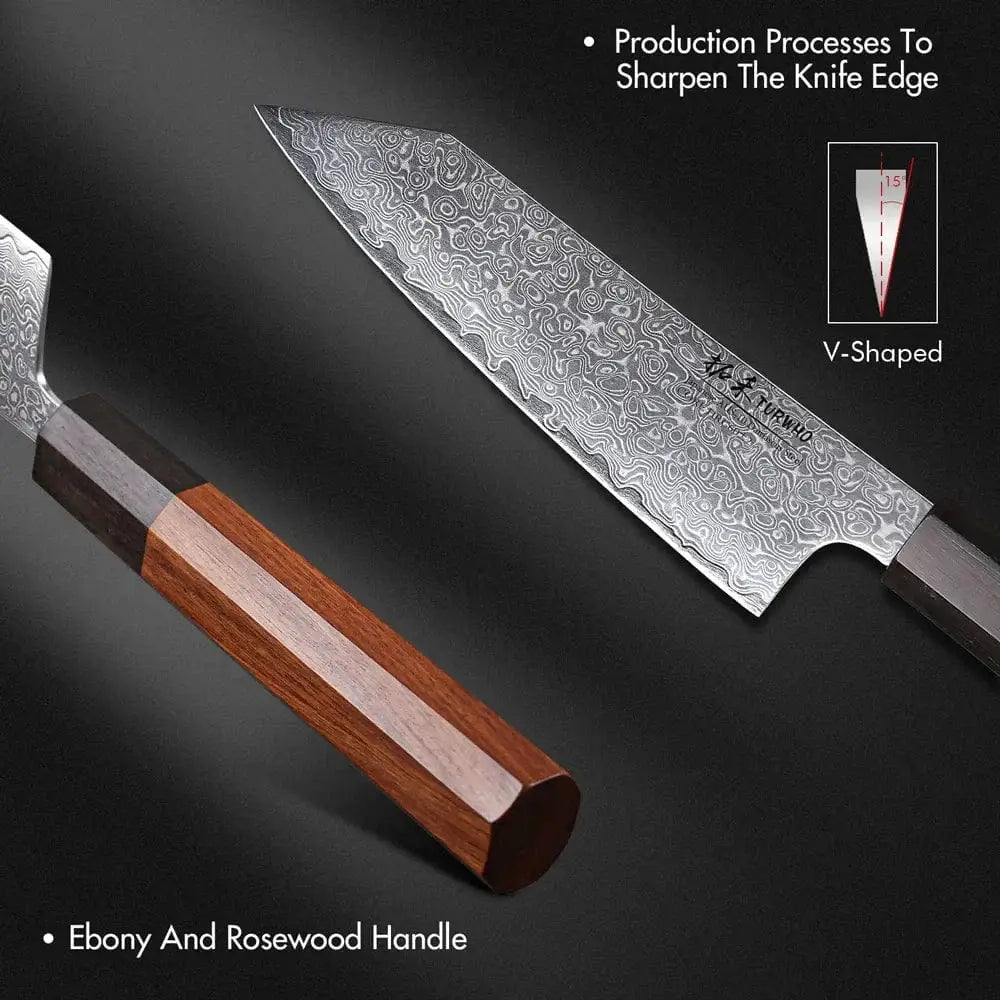 China China Utility knife / 5 inch TURWHO 5" Kitchen Utility Knife Japanese Hand Forged Damascus Steel Chef Knives Vegetable Meat Peeling Fruit Knife Cooking Tools
