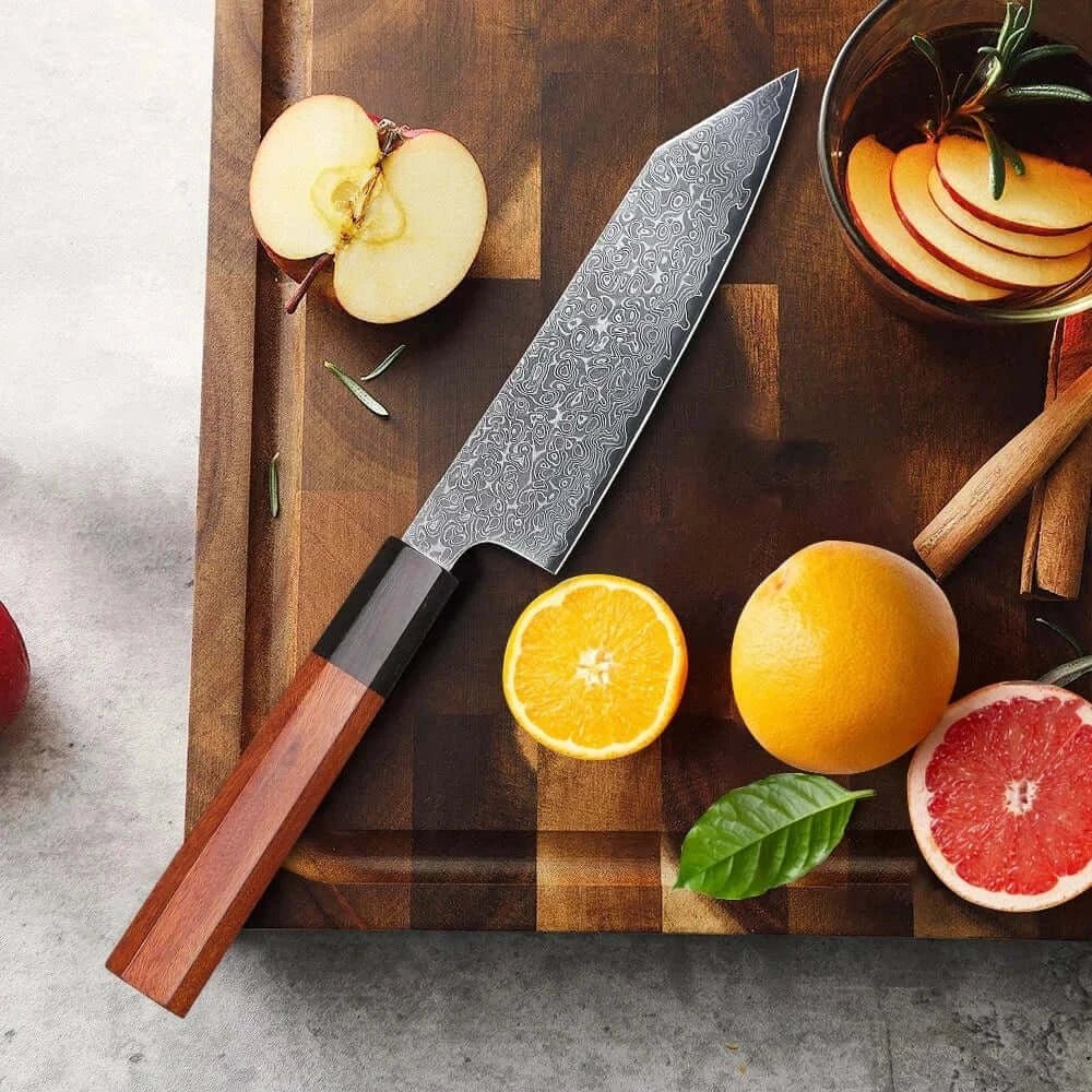 China China Utility knife / 5 inch TURWHO 5" Kitchen Utility Knife Japanese Hand Forged Damascus Steel Chef Knives Vegetable Meat Peeling Fruit Knife Cooking Tools