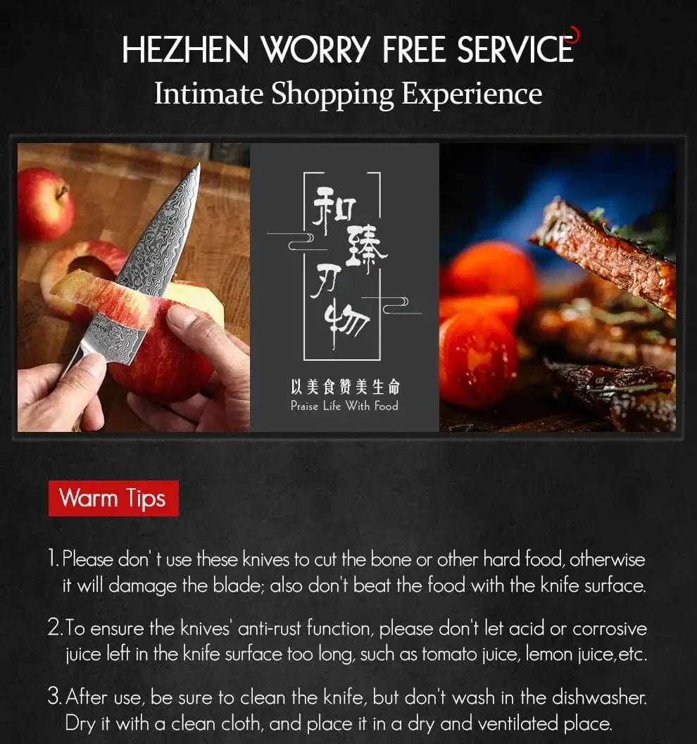 China China utilityknife / 5 inch HEZHEN 5 inch Utility Knife Real 67 Layer Damascus Super Steel Super Cook Knife Pretty Peeling Knife Super Sharp Kitchen Knife