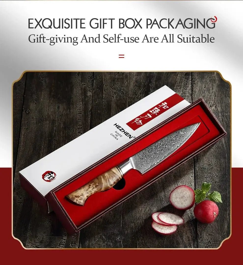 China China utilityknife / 5 inch HEZHEN 5 inch Utility Knife Real 67 Layer Damascus Super Steel Super Cook Knife Pretty Peeling Knife Super Sharp Kitchen Knife