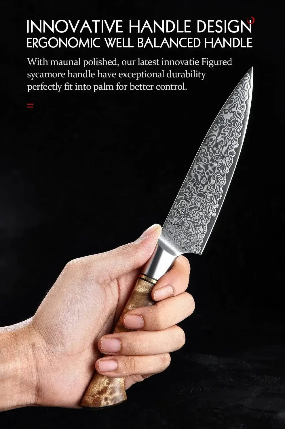 China China utilityknife / 5 inch HEZHEN 5 inch Utility Knife Real 67 Layer Damascus Super Steel Super Cook Knife Pretty Peeling Knife Super Sharp Kitchen Knife