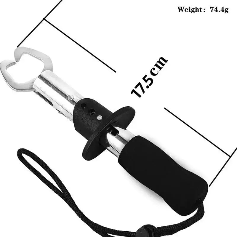 China China Vertical handle 1pc Fishing Gripper Lip Grippers Fishing Fish Grabber Tool Lip Clamp With Weight Scale Anti-Rust For Beginner Fishing Enthusiast