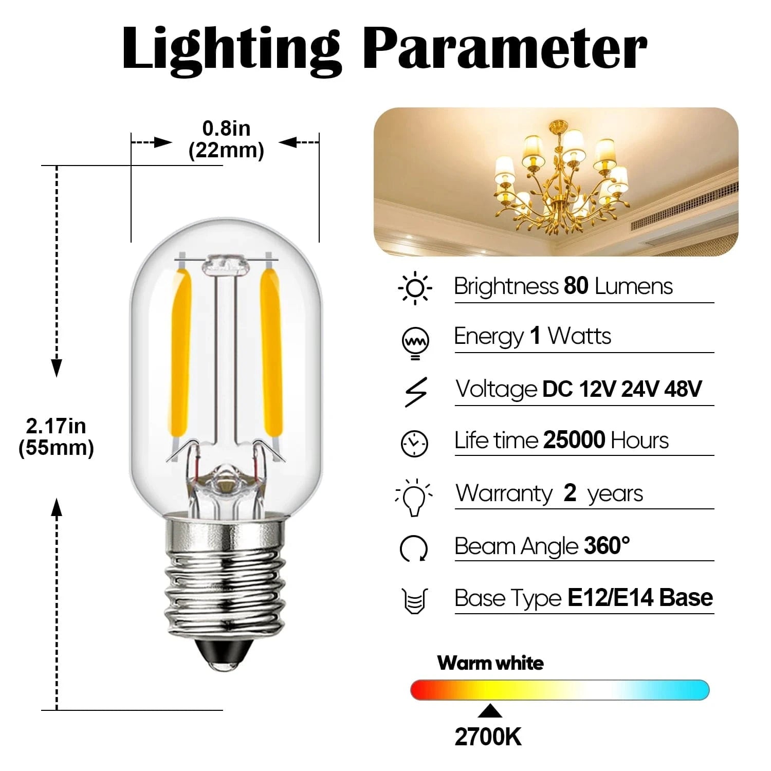 China China Vintage Low Voltage Led Bulb T20 Tubular Filament Bulb DC 12V 24V AC 220V E12 E14 Mini Tubu Bulb for RVs Marine Lighting Outdoor