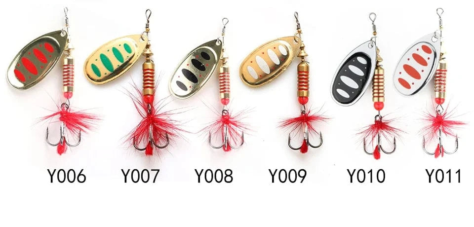 China China W.P.E New Spinner Lure 4pcs/lot 22 color 6.5g/10g/13.5g Hard Lure Spoon Fishing Lure with Treble Hook Metal Fishing Tackle Pesca