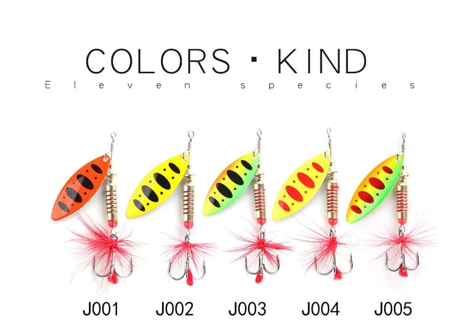 China China W.P.E New Spinner Lure 4pcs/lot 22 color 6.5g/10g/13.5g Hard Lure Spoon Fishing Lure with Treble Hook Metal Fishing Tackle Pesca
