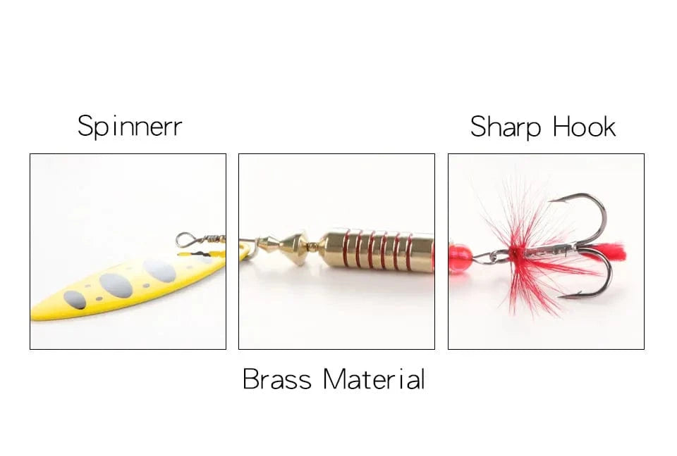 China China W.P.E New Spinner Lure 4pcs/lot 22 color 6.5g/10g/13.5g Hard Lure Spoon Fishing Lure with Treble Hook Metal Fishing Tackle Pesca