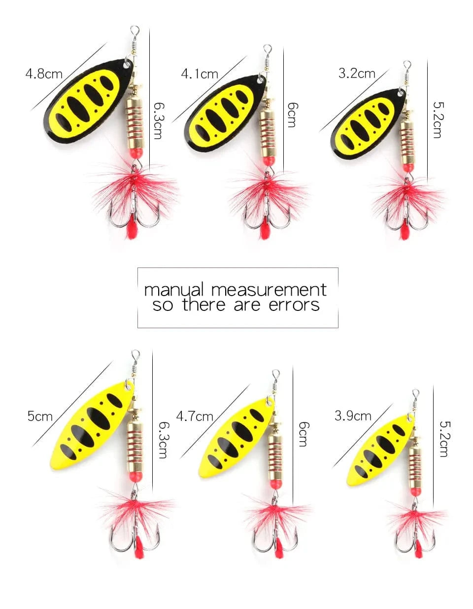 China China W.P.E New Spinner Lure 4pcs/lot 22 color 6.5g/10g/13.5g Hard Lure Spoon Fishing Lure with Treble Hook Metal Fishing Tackle Pesca