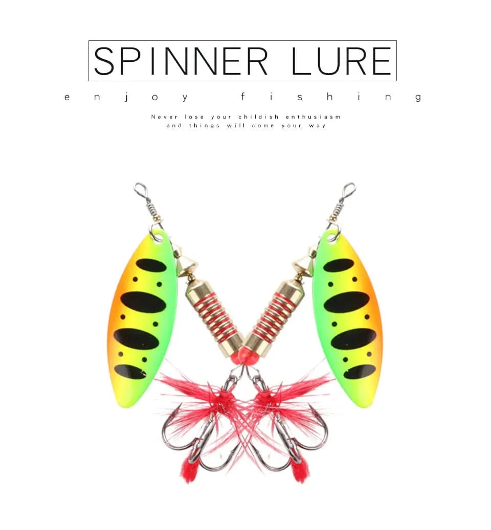 China China W.P.E New Spinner Lure 4pcs/lot 22 color 6.5g/10g/13.5g Hard Lure Spoon Fishing Lure with Treble Hook Metal Fishing Tackle Pesca