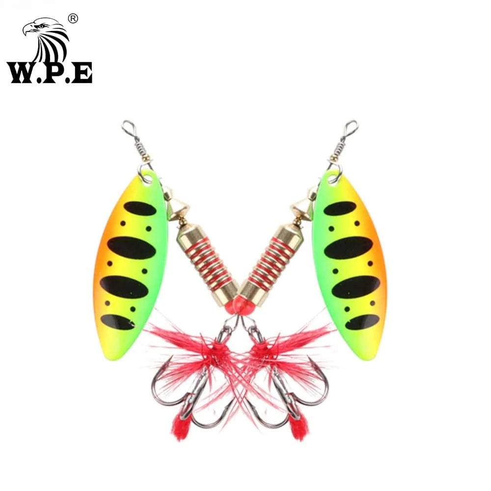 China China W.P.E New Spinner Lure 4pcs/lot 22 color 6.5g/10g/13.5g Hard Lure Spoon Fishing Lure with Treble Hook Metal Fishing Tackle Pesca