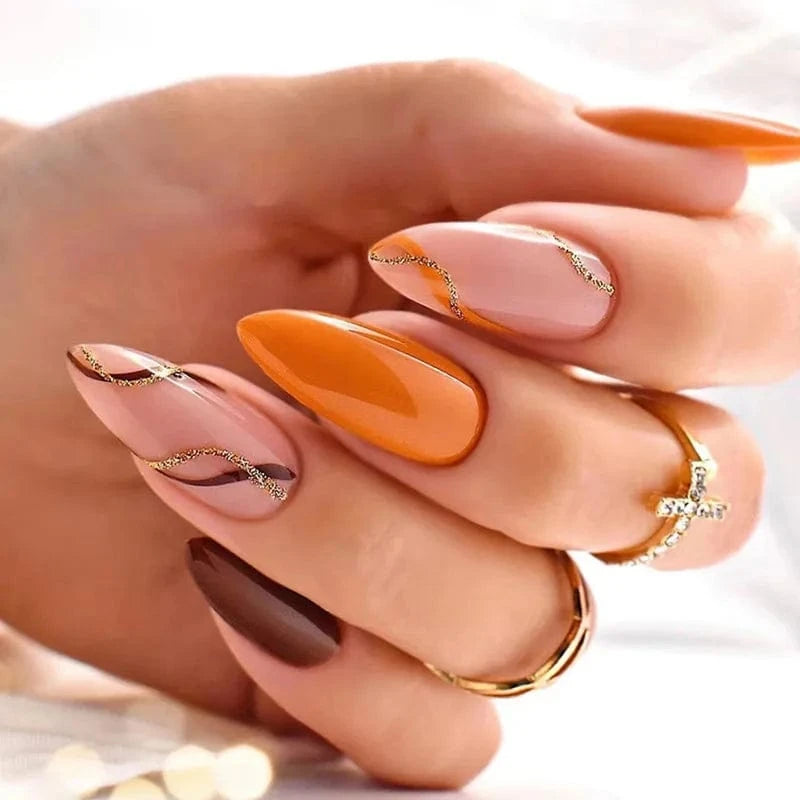 China China W256 24pcs Light Green Stripe Gradient Wearing Fake Nails Seamless Removable Full Cover Long False Nails Press On Nails With Designs