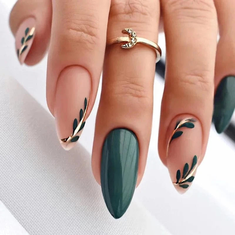 China China W257 24pcs Light Green Stripe Gradient Wearing Fake Nails Seamless Removable Full Cover Long False Nails Press On Nails With Designs