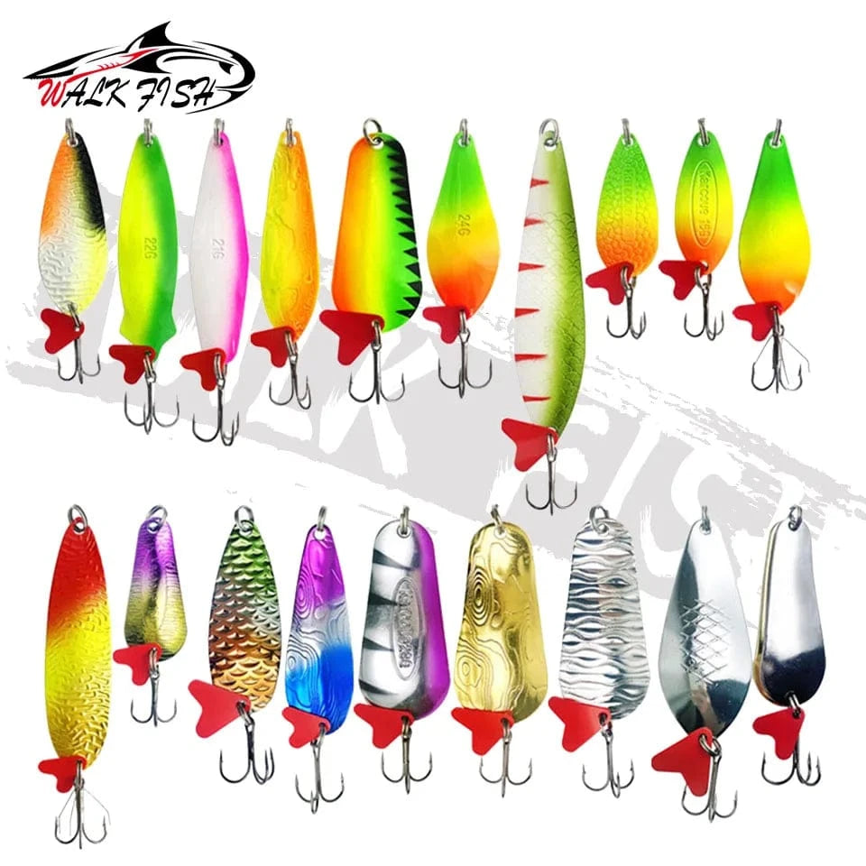 China China WALK FISH New 16g-28g Metal Spinner Spoon trout Fishing Lure Hard Bait Sequins Noise Paillette Bait hard sequins spinner