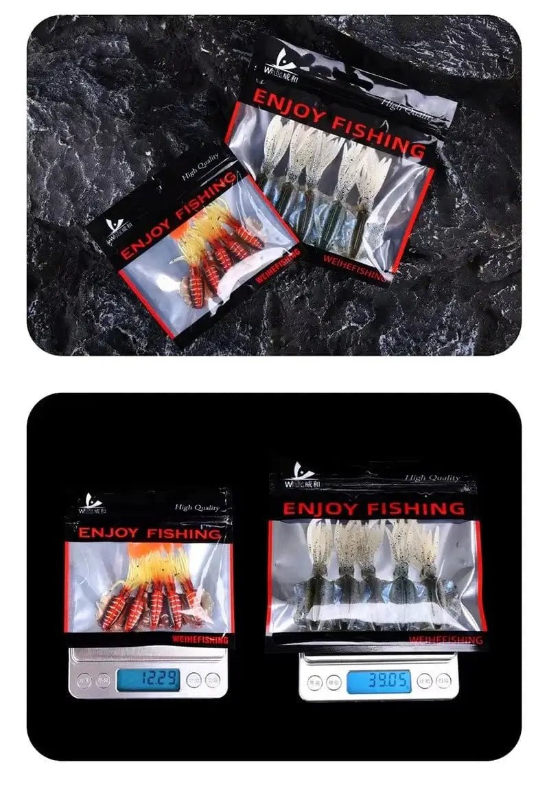 China China WEIHE （5pcs） 7cm/2g 10.5cm/7g soft fishing lure squid fishing bait lifelike octopus TPE swimbait for saltwater