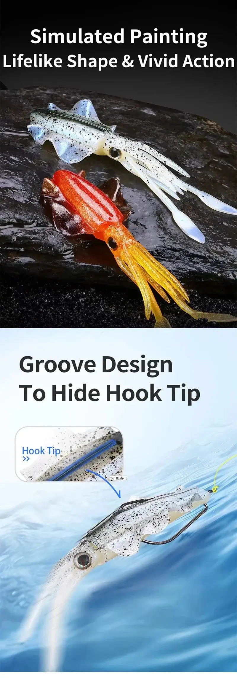 China China WEIHE （5pcs） 7cm/2g 10.5cm/7g soft fishing lure squid fishing bait lifelike octopus TPE swimbait for saltwater