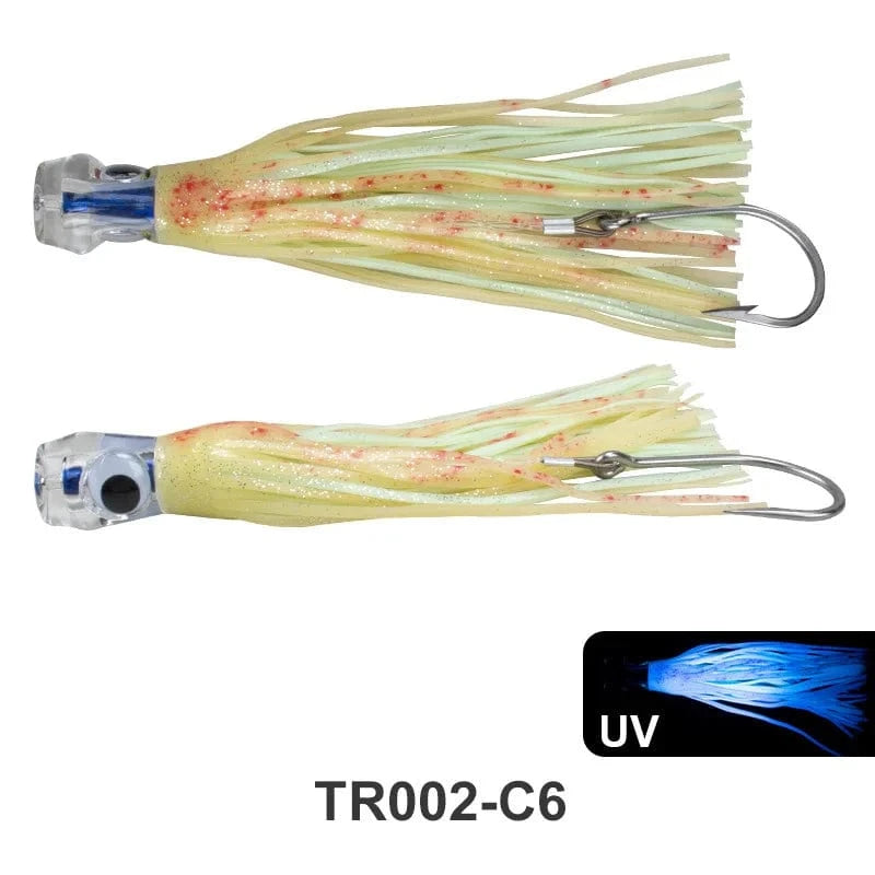 China China white-1pc 1pc 23cm 130g UV Trolling Lure Bait Resin Head Head Octopus Squid Skirt Bait Big Game Drag Fishing Marlin Tuna Pesca Hard Bait